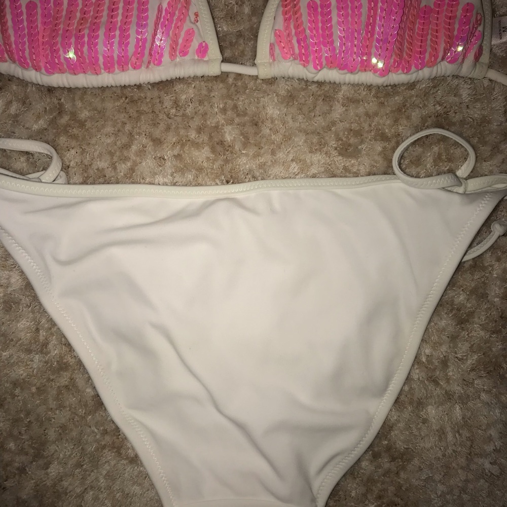 Victoria Secret White with Sequins Bikini - Picture 3 of 4